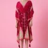 Siddhartha Bansal Cranberry Red-pink Floral Printed Kaftan -Inca Sales Store 5124sb31 1