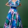 Siddhartha Bansal Majestic Hue Printed Ruffled Top-skirt Set -Inca Sales Store 5124sb52 1