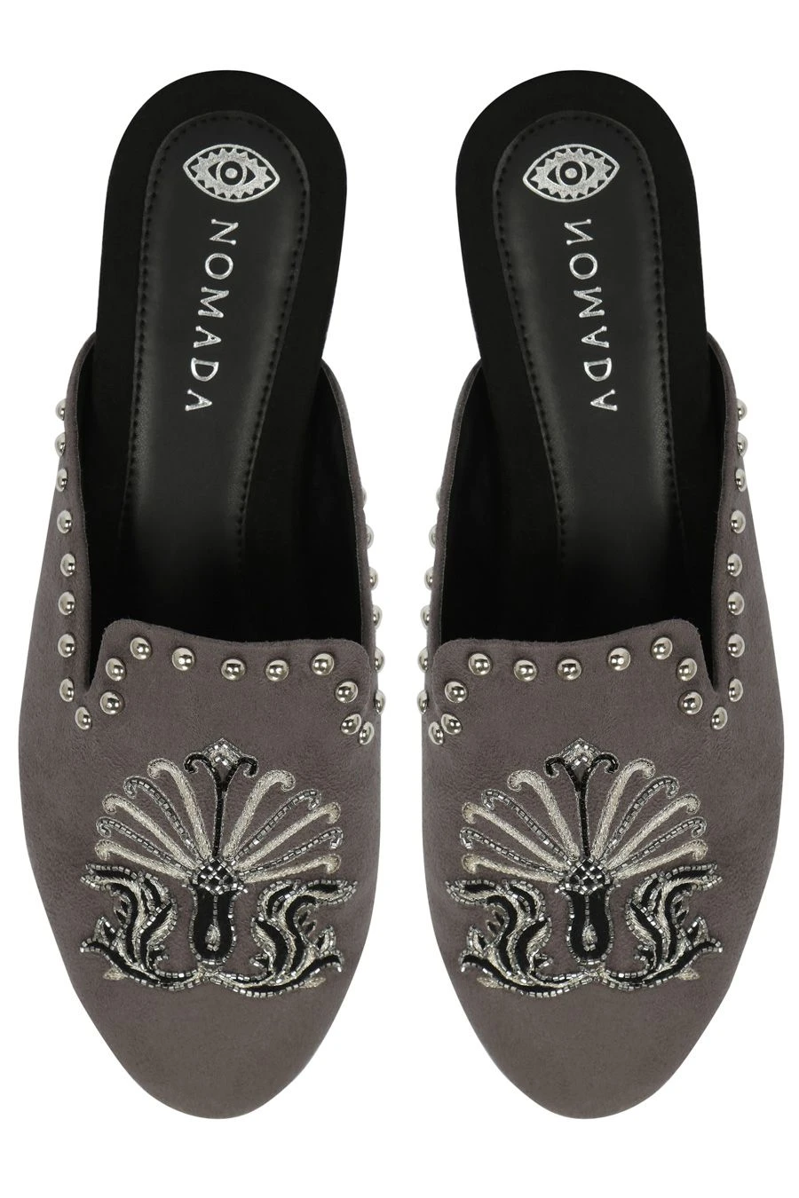 Nomada Grey Damask Mules 3 Nomada Grey Damask Mules