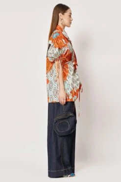 Two Point Two Off White & Orange Emiko Printed Top -Inca Sales Store 5623ce45 4