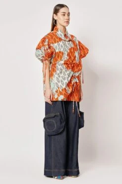 Two Point Two Off White & Orange Emiko Printed Top -Inca Sales Store 5623ce45 5