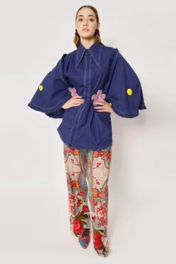 Two Point Two Navy Blue Suma Top