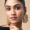 Ritika Sachdeva Gold Mirror Work Lotus Earrings -Inca Sales Store 5723rs3 1