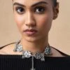 Ritika Sachdeva Silver Mirror Work Choker -Inca Sales Store 5723rs4 1