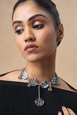Ritika Sachdeva Silver Mirror Work Choker -Inca Sales Store 5723rs4 2