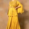 Ahilian Mustard Yellow Embroidered Cape Set -Inca Sales Store 57ahi1 1