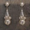 St Erasmus Crystal And Pearl Drop Earring