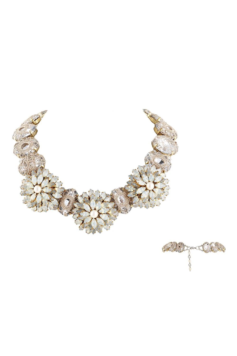 St Erasmus Floral Necklace With Crystal Embellishments 3 St Erasmus Floral Necklace With Crystal Embellishments