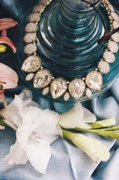 St Erasmus Tear Drop Crystal Petal Necklace -Inca Sales Store 57era31 2