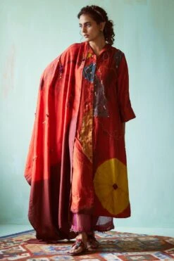 Medha Orange Hand Embellished Dupatta