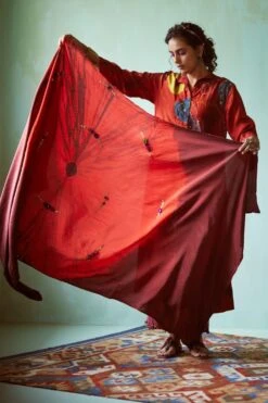 Medha Orange Hand Embellished Dupatta -Inca Sales Store 5923ma11 3