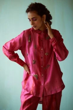 Medha Pink Tie & Dye Hand Embellished Co-ord Set -Inca Sales Store 5923ma21 4