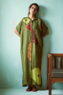 Medha Green Hand Embellished Bandhani Tunic Set