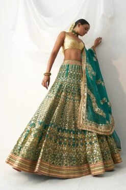 Itrh Green Embroidered Lehenga Set
