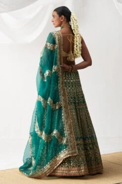 Itrh Green Embroidered Lehenga Set -Inca Sales Store 61023ih13 3