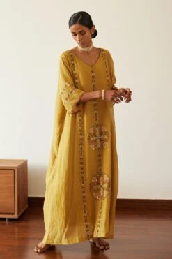 Sarang Kaur Yellow Uday Kaftan -Inca Sales Store 61023sk21 2