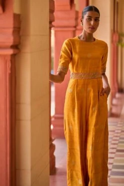 Punit Balana Mustard Embellished Jumpsuit -Inca Sales Store 61123pb3 3 2