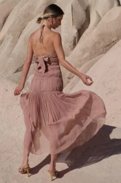 Twinkle Hanspal Rosegold Micro Pleated Dress 5 Twinkle Hanspal Rosegold Micro Pleated Dress -Inca Sales Store 611th3 2