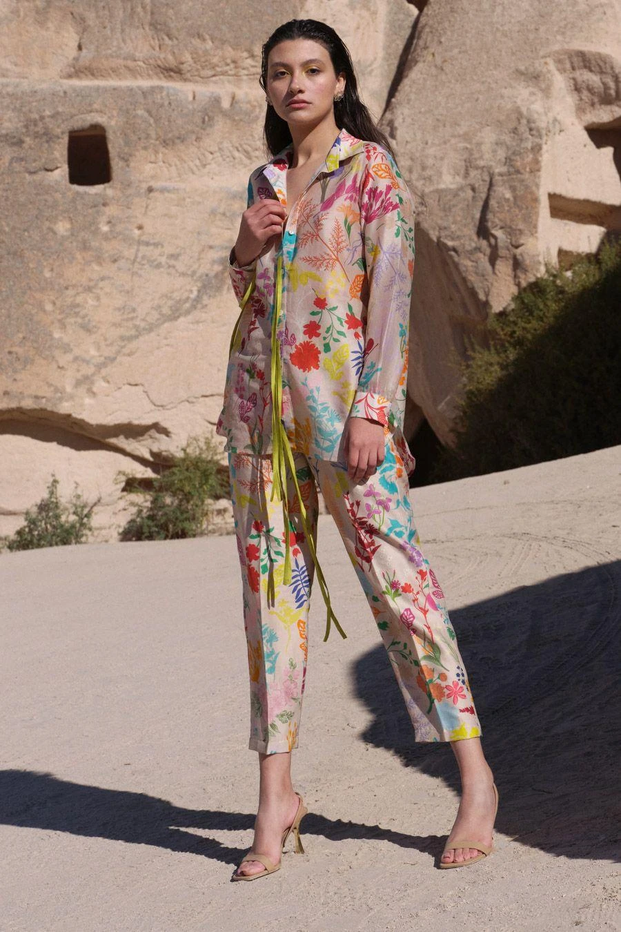 Twinkle Hanspal Multi Coloured Garden Printed Co-ord Set 3 Twinkle Hanspal Multi Coloured Garden Printed Co-ord Set