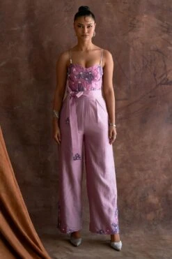 Sakshi Khetterpal Roseate Chanderi Corset Jumpsuit