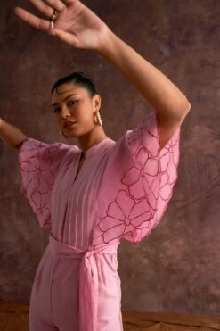 Sakshi Khetterpal Cherry Blossom Chanderi Jumpsuit -Inca Sales Store 6124sk51 5