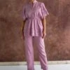 Sakshi Khetterpal Lavender-hued Chanderi Top-pant Co-ord Set -Inca Sales Store 6124sk7 1