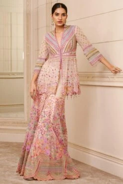 Tarun Tahiliani Ivory Embellished Sharara Set