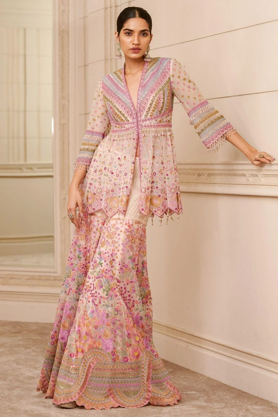 Tarun Tahiliani Ivory Embellished Sharara Set 3 Tarun Tahiliani Ivory Embellished Sharara Set