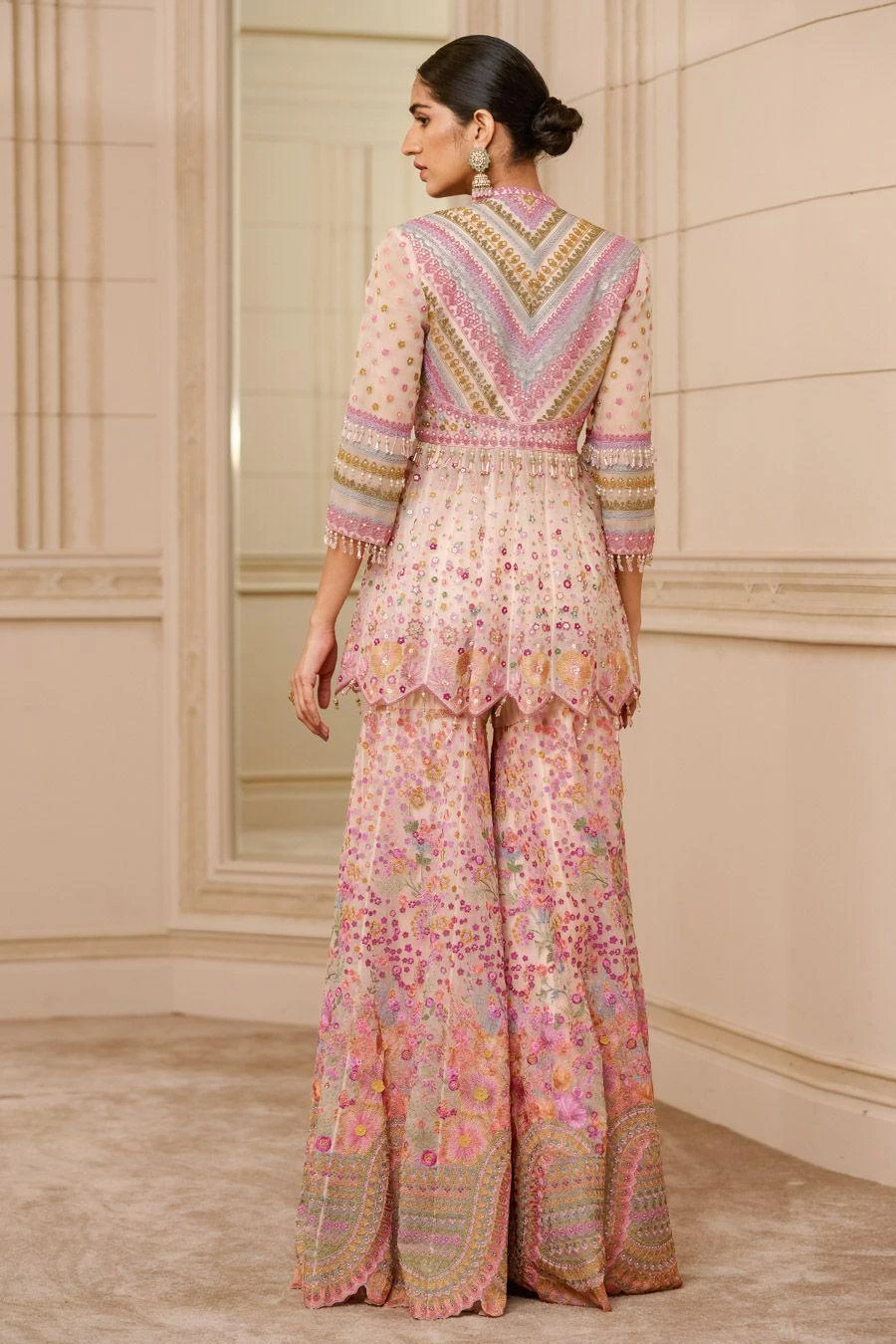 Tarun Tahiliani Ivory Embellished Sharara Set 6 Tarun Tahiliani Ivory Embellished Sharara Set - Image 4