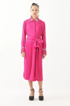 Studio RIGU Pink Hand Dyed Shirt Dress