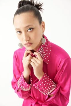 Studio RIGU Pink Hand Dyed Shirt Dress -Inca Sales Store 61srv20 3