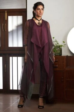 Bodhi Tree Wine Double Layered Jacket Set