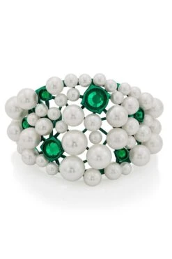 Isharya Zeenat Green Quartz Pearl Cuff -Inca Sales Store 62iq24 2