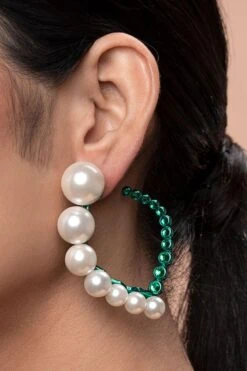 Isharya Zeenat Pearl Quartz Harp Earrings