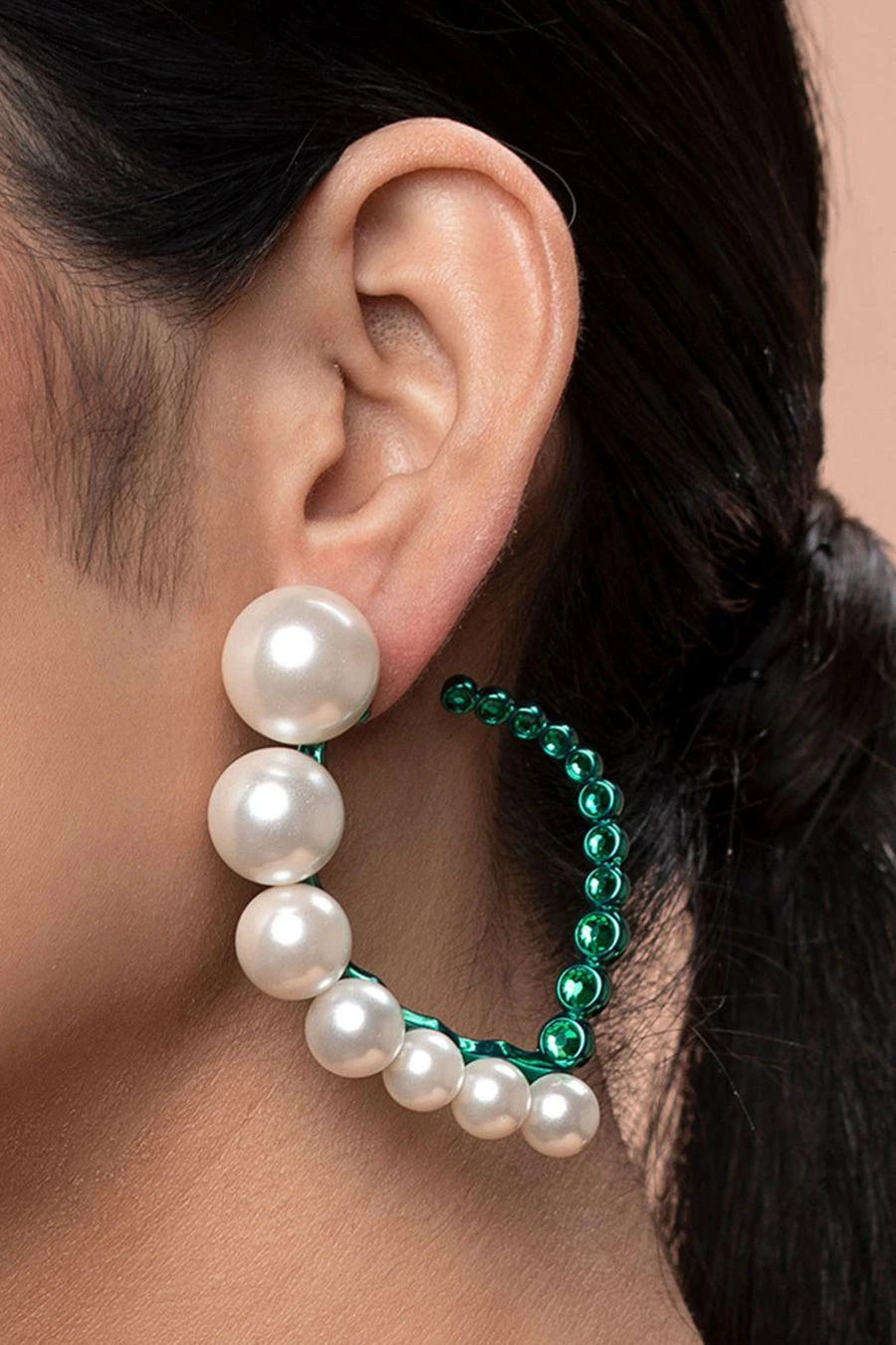 Isharya Zeenat Pearl Quartz Harp Earrings 3 Isharya Zeenat Pearl Quartz Harp Earrings