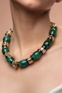 Isharya Zeenat Green Quartz Necklace