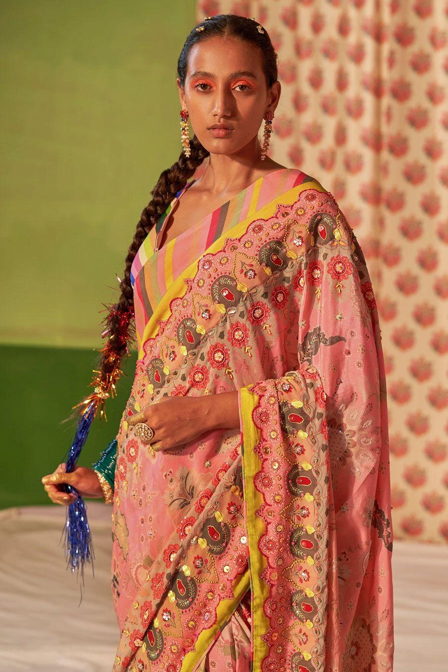 Siddhartha Bansal Twilight Pink Ombre Embroidered Sari Set 4 Siddhartha Bansal Twilight Pink Ombre Embroidered Sari Set - Image 2