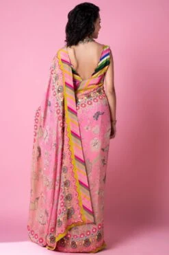 Siddhartha Bansal Twilight Pink Ombre Embroidered Sari Set 14 Siddhartha Bansal Twilight Pink Ombre Embroidered Sari Set -Inca Sales Store 62sb21 6
