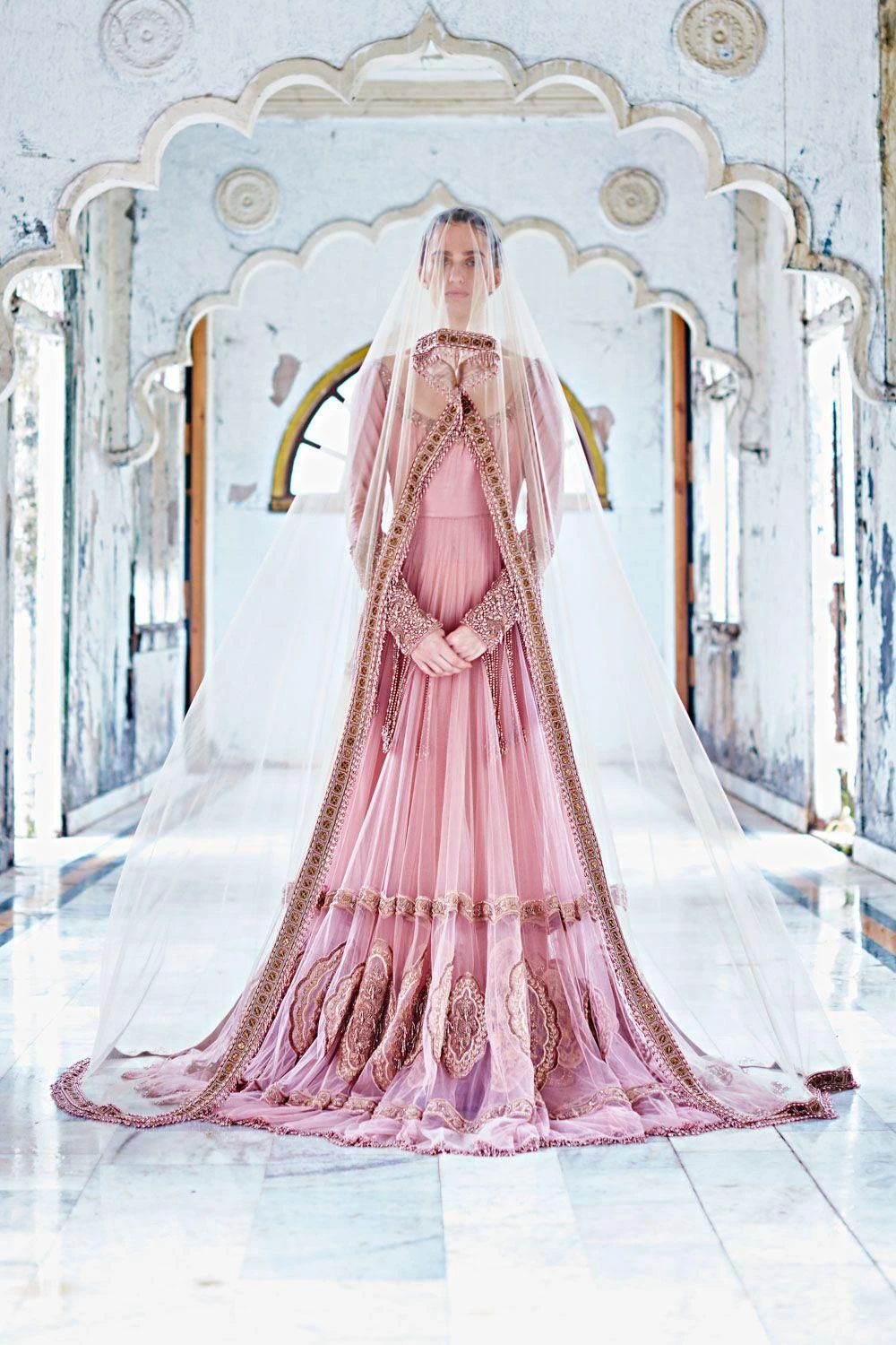 Mala And Kinnary Rose Pink Pearl Anarkali 3 Mala And Kinnary Rose Pink Pearl Anarkali