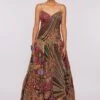 Aisha Rao Wine Printed & Embellished Organza Gown -Inca Sales Store 64ar13 1