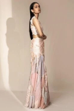 Abhishek Sharma Graphic Line Detailed Crop Top & Skirt -Inca Sales Store 65as17 3