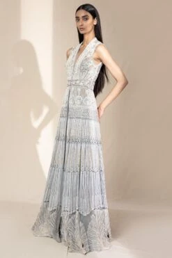 Abhishek Sharma Multi Panelled Floor Length Jacket & Flared Skirt -Inca Sales Store 65as19 2