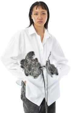 Kanika Goyal Label Warped Vine Denim Applique Shirt -Inca Sales Store 6723kglr9 3