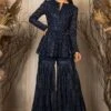 Ritika Mirchandani Navy Blue Embroidered Sharara Set 2 Ritika Mirchandani Navy Blue Embroidered Sharara Set -Inca Sales Store 67rm4 1