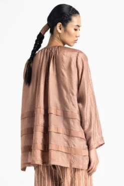 Three Champagne Pleated Top With Broad Bottoms -Inca Sales Store 6923te22 3