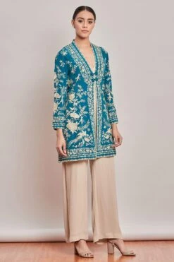 PATINE Turquoise Parsi Gara Embroidered Jacket -Inca Sales Store 6944 2