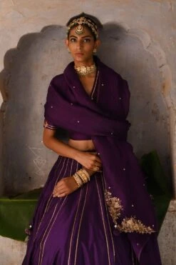 Deep Thee Aubergine Floral Embellished Lehenga Set 12 Deep Thee Aubergine Floral Embellished Lehenga Set -Inca Sales Store 71023dt1 5