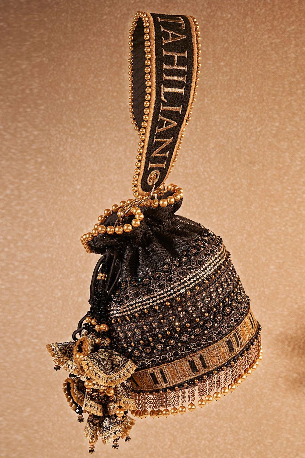 Tarun Tahiliani Accessories Ivory & Gold Embroidered Byzentium Potli 3 Tarun Tahiliani Accessories Ivory & Gold Embroidered Byzentium Potli