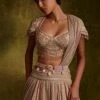 Tarun Tahiliani Accessories Pink Pearl Mesh Beaded Belt