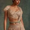 Tarun Tahiliani Accessories Ivory & Emerald Embellished Belt -Inca Sales Store 71123tta33 1